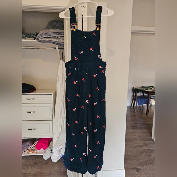 Cider Pants - Blue Corduroy Mushroom Overalls